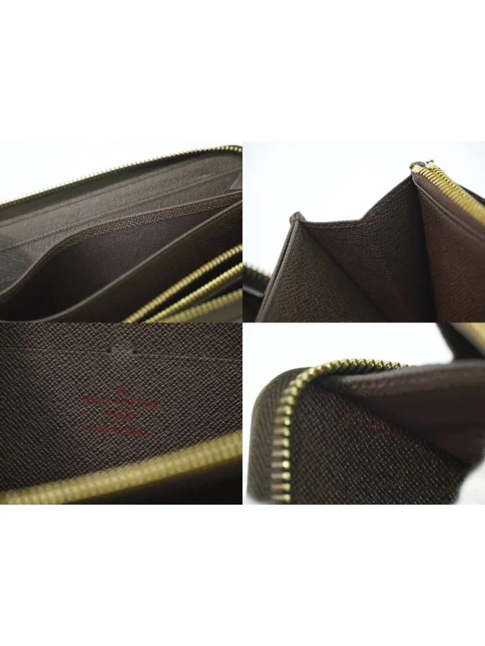 Louis Vuitton LV Zippy Wallet Damier Ebene Brown Vintage
